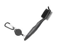 Tbest Cepillo Limpiador Multifuncional para Palos con Cerdas Dobles de Acero y Nailon, Ergonómico y Cordón Telescópico para Bolsa, Rápido para Ranuras Zapatos de Palos (Grey)