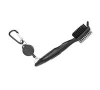 Tbest Cepillo Limpiador Multifuncional para Palos con Cerdas Dobles de Acero y Nailon, Ergonómico y Cordón Telescópico para Bolsa, Rápido para Ranuras Zapatos de Palos (Black)