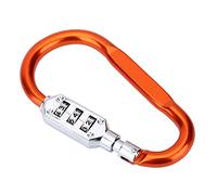 Tbest Cerradura de Mosquetón de Equipaje Bolsa de Viaje Cerradura de Combinación de Seguridad de Equipaje Candado de Mosquetón de Cierre para Maleta de Viaje, Escalada al Aire (Naranja)