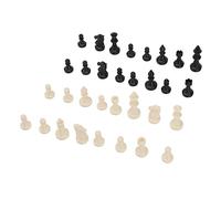 Tbest Chessmen Only Piezas de Ajedrez de Repuesto Chessmen Mini Juego de Ajedrez 32 Piezas de Figuras de Plástico 49 Mm King Bolsa de Transporte Portátil Marcador de Posición (Blanco Negro)