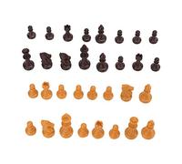 Tbest Chessmen Only Piezas de Ajedrez de Repuesto Chessmen Mini Juego de Ajedrez 32 Piezas de Figuras de Plástico 49 Mm King Bolsa de Transporte Portátil Marcador de Posición (Color Madera)