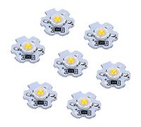 Tbest Chips LED De 5V, 200LM, 1W, Cuentas De Lámpara De Alta Potencia, 25 uds. De Luz 4000-4500K para Accesorios De Iluminación DIY, Linternas, Faros, Focos (Blanco cálido)