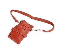 Tbest Cinturón de Peluquería, Tijeras de Peluquero Portátiles, Rionera, Peine para Cortar el Pelo, Herramienta de Peluquería, Bolsa de Almacenamiento, Color Negro (Marrón)