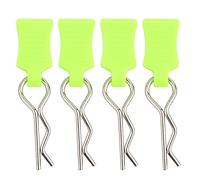 Tbest Clips de Cuerpo RC Pasadores R elásticos doblados, 1/8 1/10 1/12 + Conjunto de Soporte de fijación Modelo RC Accesorio de Clip de Cuerpo doblado(Amarillo Verde)