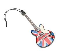 Tbest Colgante de Guitarra de Madera con Bandera del Reino Unido, Decoración de Instrumentos Musicales con Detalles Exquisitos, Amantes de la Música Hechos a Mano, Manualidades y Decoración del Hogar