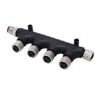 Tbest Conector T NMEA 2000 de 4 Puertos, Camiseta Multipuerto Marina Impermeable IP67 de 5 Pines ABS, con Rosca M12, para Redes Lowrance Simrad B&G Navico