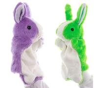 Tbest Conejito de Dibujos Animados, Marioneta de Guante de Felpa, Juguete de Dedo Suave para Niños y Adultos, Lindo Animal de Peluche para Jugar, Decoración, Alivio del Estrés y Regalos (White)