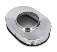 Tbest Conjunto de Filtro de Aire de Aleación de Aluminio de 12 Pulgadas, Reemplazo de Filtro Lavable con Aletas Completas de Estilo Ovalado para Hot Rod, Apertura de 5 1/8 Pulgadas,