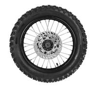 Tbest Conjunto de neumático de rueda trasera mejorado 90/100-14 14 pulgadas Reemplazo directo para piñón de rotor de freno de eje de moto de cross Conducción más suave Tao Kayo TSD