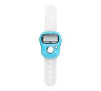 Tbest Contador Digital de Dedos con Pantalla LCD de 5 Dígitos y Correa de Silicona para los Dedos para Orar, Caminar, Deportes, Contar (Blue)