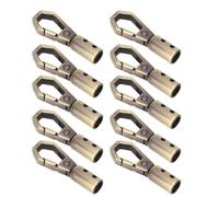 Tbest Cord End Cap Set, 6mm Zinc Alloy Hooks (Bronce) | Aleación de zinc duradera, Acabado pulido, Fácil instalación, Adecuado para bolsas, 10 juegos incluidos