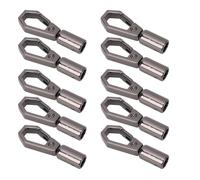 Tbest Cord End Cap Set, 6mm Zinc Alloy Hooks (Silver Black) | Aleación de zinc duradera, Acabado pulido, Fácil instalación, Adecuado para bolsas, 10 juegos incluidos