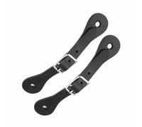 Tbest Correa de Equitación de Cuero Real, Cinturones de Exhibición Largos para Botas y Esporas, Hebilla Ajustable para Hombres, Adecuado para Deportes Al Aire Libre (Black)