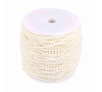 Tbest Cuerda de Perlas de 3 Mm, Rollo de 50 M, Hilo de Pescar de Plástico, Guirnalda para Decoración de Bodas, Centros de Mesa Artesanales, Ramo de Novia, Telón de Fondo Blanco (Beige)
