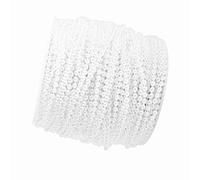 Tbest Cuerda de Perlas de 3 Mm, Rollo de 50 M, Hilo de Pescar de Plástico, Guirnalda para Decoración de Bodas, Centros de Mesa Artesanales, Ramo de Novia, Telón de Fondo Blanco (White)