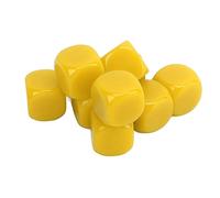 Tbest Dados en Blanco, Cubos de Dados de Esquina Redonda, Bloques de Lisos, 30 Piezas, 16 Mm, Superficie Lisa de Plástico para Juegos de Mesa, Enseñanza de Matemáticas, Pegatina (Yellow)