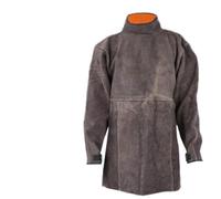 Tbest Delantal de Soldadura Delantal de Trabajo Ignífugo de Cuero de Vaca para Soldadores - Ignífugo con Cuello Alto y Cuerpo Completo para Corte de Metales, Uso Industrial (XL)