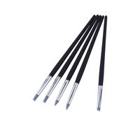 Tbest Delicados 5 Piezas de 5 Piezas de Silicona Flexible Cera de Arcilla Esculpida de Tallado de Cerámica Pluma con Manijas de Madera