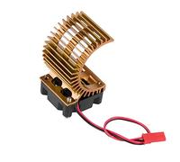 Tbest Disipador de Calor del Motor, RC Car 540/550 Disipador de Calor del Motor con Ventilador de enfriamiento Compatible con 1/10 Escala RC eléctrico Modelo de automóvil(Oro)