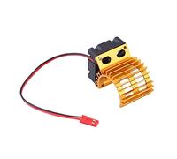 Tbest Disipador de Calor RC, disipador de Calor eléctrico del Motor Radiador de Motor RC con Ventilador de refrigeración para Coche RC a Escala 1/10(Oro)
