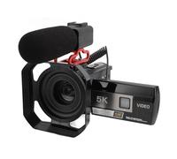 Tbest DV Digital Camera 5K WiFi 3in Touch Screen 18x Zoom Anti Shake Loop Recording Handheld Video Videor para el Turismo Al Aire Libre Boda de la Boda de la Industria de la Industria