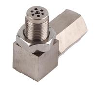 Tbest Espaciador de Sensor de Oxígeno, Convertidor de Coche en ángulo de 90°, CEL Bung Fix, Luz de Control del Motor, M18X1.5, Catalítico, Universal, Hierro, Plateado, 1 Paquete