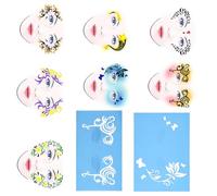 Tbest Estilos de Color Facial Reutilizable 7 Estilos Establecidos Flores Autoridad Facial de Mariposa -Tools Ayudan a Horarios Rápidos, Adecuados y de Cuerpo