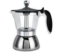Tbest Estufa Esso Percolador Transparente Moderno Acero Inoxidable 4 Tazas de Acero Inoxidable Estufa Moka Pot Suministros de Cocina