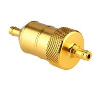 Tbest Filtro de Aceite de Motocicleta Universal de 8 Mm Alto Rendimiento Gasolina Filtración de Limpiador de Aluminio Duradero para Todas las Motocicletas Color de Plata o Dorado (BLACK)