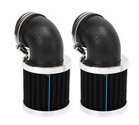 Tbest Filtro de Aire de Motocicleta Limpiador de Admisión de Curva en ángulo de 90 Grados Ajuste Universal para Boquilla de Carburador de 28 Mm 48 Mm Ciclomotor Scooter ATV Dirt Bike 2 (Plata Negro)