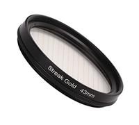 Tbest Filtro de Lente de Cámara de Junestar Filtro de Oro Efecto Anamórfico Accesorios de Fotografía Marco de Aleación de Aluminio de Vidrio óptico para Luces Nocturnas Levelado de la (43MM)