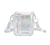 Tbest Funda transparente para Fuji Mini 12, 12 fundas transparentes para cámara instantánea, cubierta con fotos traseras a 10 fotos, correa para el hombro, colorida funda protectora de transporte