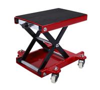 Tbest Gato Elevador para Motocicleta, Soporte para Polipasto, Elevador Central para Bicicleta, Capacidad de 510 Kg, Marco X, 4 Ruedas Ajustables de 4,3 a 14,7 Pulgadas con Plataforma