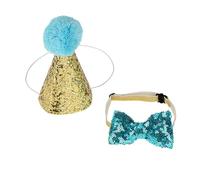 Tbest Gorro de Fiesta para Mascotas para Perros y Gatos, Disfraz con Lazo para Cumpleaños, Sesiones de Fotos y Eventos Festivos, Correa Elástica Suave para la Barbilla, Ajuste Universal, Colores
