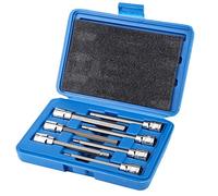 Tbest H Hex Socket Sae, Long Imperial 3/8 Socket Allen Head, Imperial Hex Sockets 7Pcs Extra Long Hex Bit Socket Set 3/4/5/6/7/8/10 Mm Drive Kit de Herramientas de Reparación