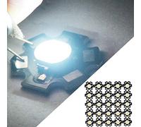 Tbest High Heller 3W 3.2-3.4 V Pearl de Luz de Chip LED para Semáforos, Iluminación de Paisajes, Material de Sustrato de Aluminio (6000-6500K)