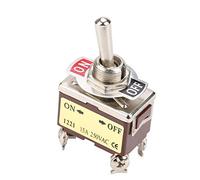 Tbest Interrupteur 230V On 5Pcs On Off Interruptor de Palanca de 2 Posiciones 4 Pines 12Mm Montaje 15A 250Vac