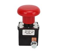 Tbest Interruptor de Parada de Emergencia 48V 125A Aleación de Metal ED12516 Reemplazo del Botón para la Mayoría de las Carretillas Elevadoras Efecto de Control de Restauración