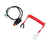 Tbest Interruptor de Parada de Emergencia para Motor de Barco, Repuesto de Cuerda de Seguridad de Metal ABS para Motores Fueraborda, Vehículos Marinos ATV