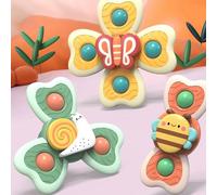 Tbest Juego de 3 Piezas de Juguetes de Baño con Ventosa para bebé, Juguetes de Baño de Fuerte Adherencia con Rodamientos Giratorios de Nailon para Niños Pequeños, Juego de Rompecabezas Educativo