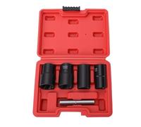 Tbest Juego de 5 Herramientas de Extracción de Tuercas, Extractor de Tuercas de Pernos de Alta Resistencia para Peladas con Tamaños de 17 19 21 22 Mm, (Juego de extractores de de 5 piezas)