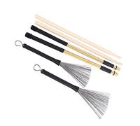 Tbest Juego de Cepillos para Baquetas con Cepillos de Alambre y Varilla - Baquetas de Madera de Primera Calidad para Principiantes y Profesionales - Agarre Construcción Cómodos para Estilos de Batería