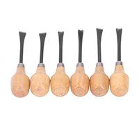 Tbest Juego de Cinceles para Tallar Madera con Acero Templado y de Madera de haya: Herramientas Ergonómicas para Trabajar la para Esculpir, Tornear y Proyectos de Manualidades