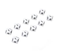 Tbest Juego de Dados de Marcador de Posición de 10 Caras, Accesorio para Juegos de Fiesta, 20 Piezas, Adorno de Decoración del Hogar con Números de Plástico con Hermoso Diseño (White)