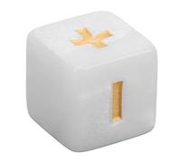 Tbest Juego de Dados de Matemáticas de 20 Piezas Grabados con Signos Más y Menos, Dados de Cálculo de Operaciones Matemáticas de Plástico Duradero para Educación Infantil, Tamaño de 16MM (White)