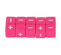 Tbest Juego de Dados de Operación Matemática, 20 Piezas, Dados Grabados con Signo Más Menos, 16 Mm, Juguetes Educativos de Plástico Premium para Juegos de Cálculo, Suministros para el (Pink)