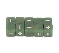 Tbest Juego de Dados de Operación Matemática, 20 Piezas, Dados Grabados con Signo Más Menos, 16 Mm, Juguetes Educativos de Plástico Premium para Juegos de Cálculo, Suministros para el (Verde Claro)