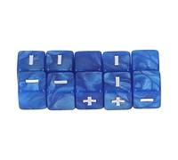 Tbest Juego de Dados de Operación Matemática, 20 Piezas, Dados Grabados con Signo Más Menos, 16 Mm, Juguetes Educativos de Plástico Premium para Juegos de Cálculo, Suministros para el (Blue)