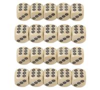 Tbest Juego de Dados de Seis Caras, 20 Piezas, Puntos Circulares de Grano de Perla Blanca, Dados de 16 Mm para Juegos de Mesa, Enseñanza de Matemáticas, Material Plástico, Duradero y