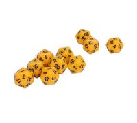 Tbest Juego de Dados Poliédricos de 10 Piezas, Dados Ligeros de Plástico de Alta Resistencia de 20 Caras para Juegos de rol, Juegos Educativos de Matemáticas de Mesa, (Yellow)